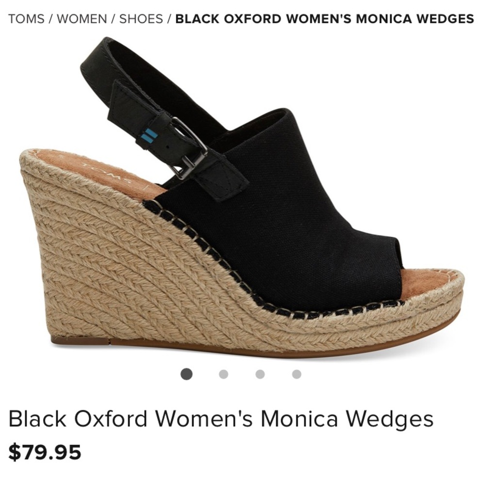 Toms Monica Black Suede NEVER WORN! Size 8.5
